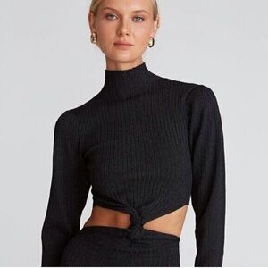 Amur Rosemary Bamboo Knit Twist Dress Retail price $528 Sz M Black Beautiful